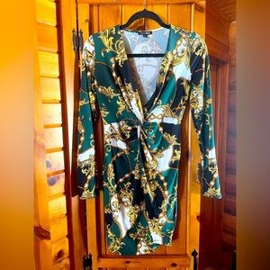 Fashion Nova Green Dolman Sleeve‎ Bodycon Dress for Cocktail Nights